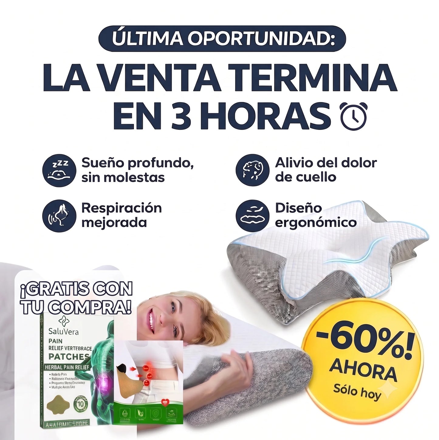 NeuroRest™ – Almohada ergonómica para cuello y espalda sin dolor